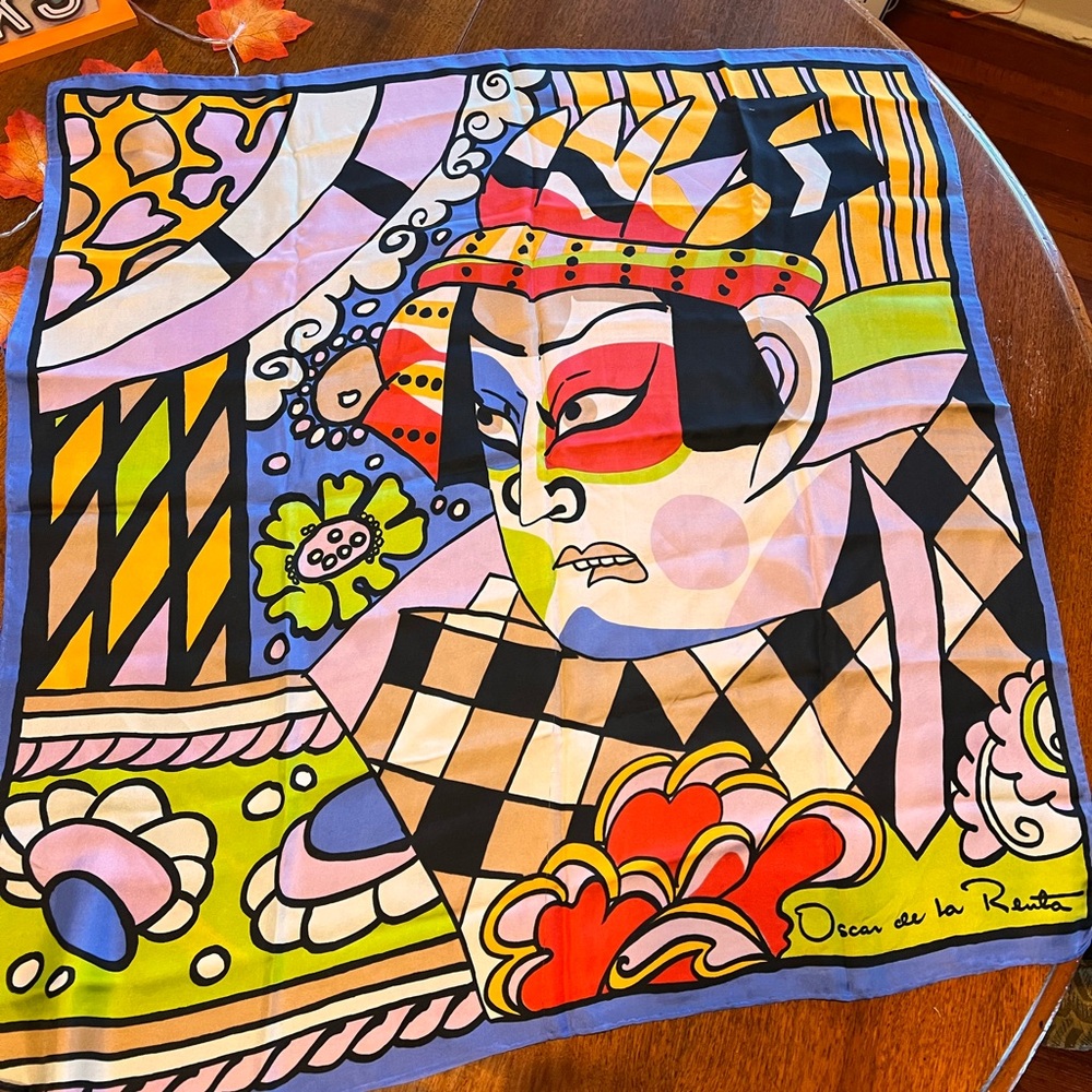 Oscar de la Renta Artistic Silk Scarf